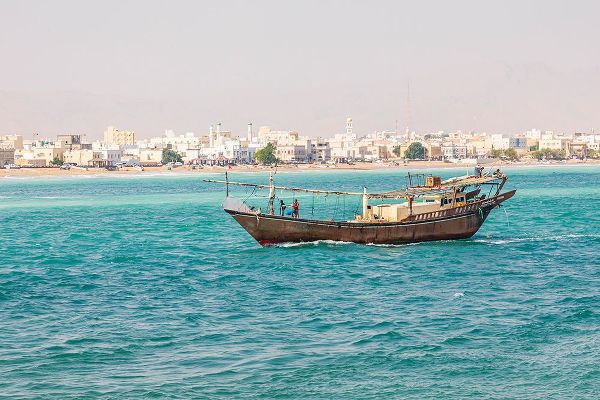 Wilson, Emily M. 아티스트의 Middle East-Arabian Peninsula-Al Batinah South-Traditional dhow in the harbor at Sur-Oman작품입니다.